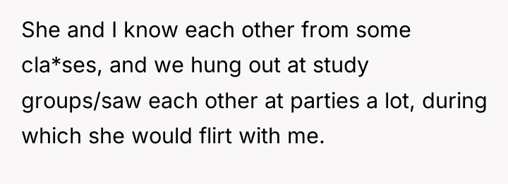 She and I know each other from some cla*ses, and...