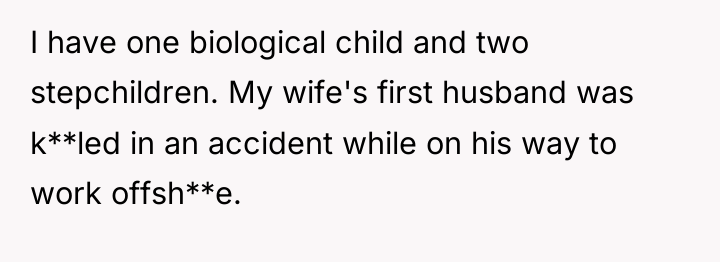 I have one biological child and two stepchildren. My wife's...