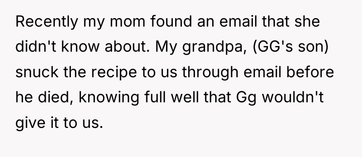 Recently my mom found an email that she didn't know...