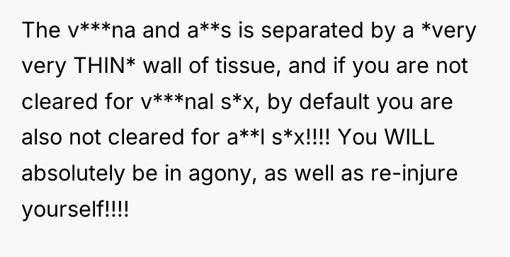 The v***na and a**s is separated by a *very very...
