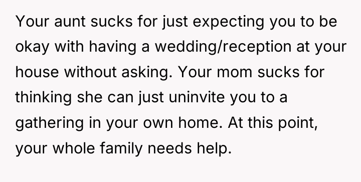 Your aunt sucks for just expecting you to be okay...