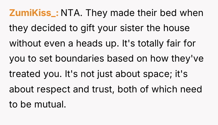 ZumiKiss_ NTA. They made their bed when they decided to...