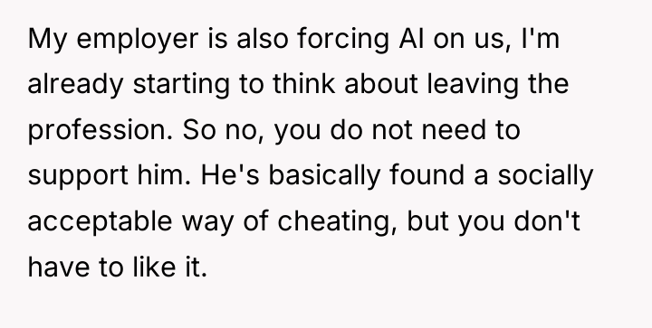 My employer is also forcing AI on us, I'm already...