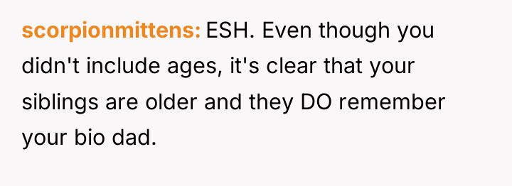 scorpionmittens ESH. Even though you didn't include ages, it's clear...