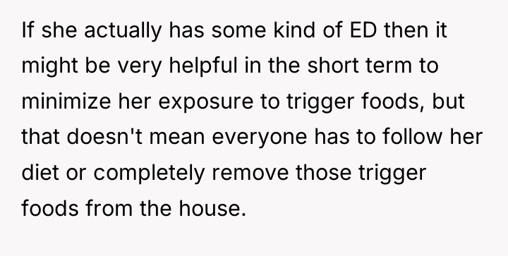 If she actually has some kind of ED then it...