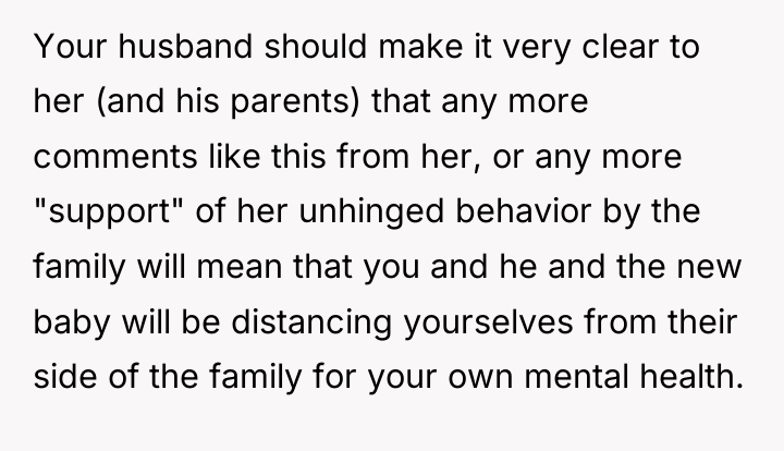 Your husband should make it very clear to her (and...