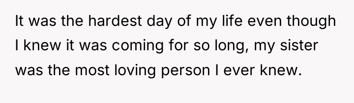 It was the hardest day of my life even though...