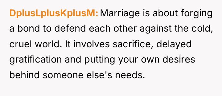 DplusLplusKplusM Marriage is about forging a bond to defend each...