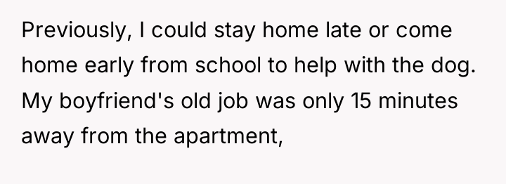 Previously, I could stay home late or come home early...