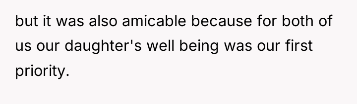 but it was also amicable because for both of us...