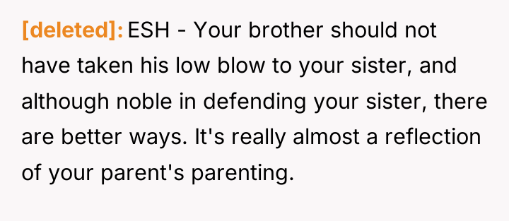 [deleted] ESH - Your brother should not have taken his...