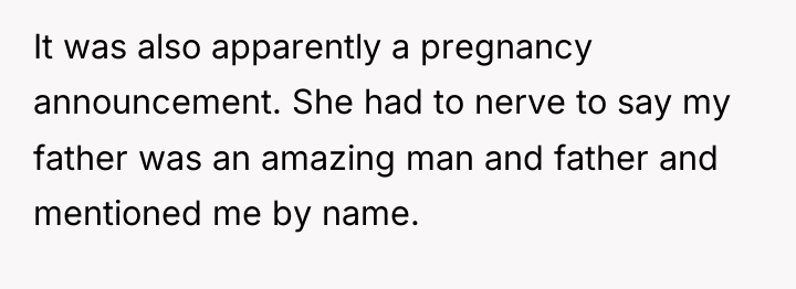 It was also apparently a pregnancy announcement. She had to...