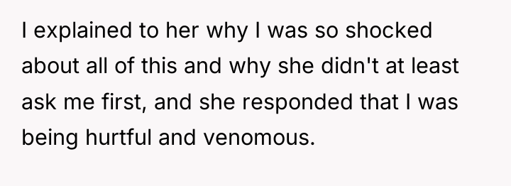 I explained to her why I was so shocked about...
