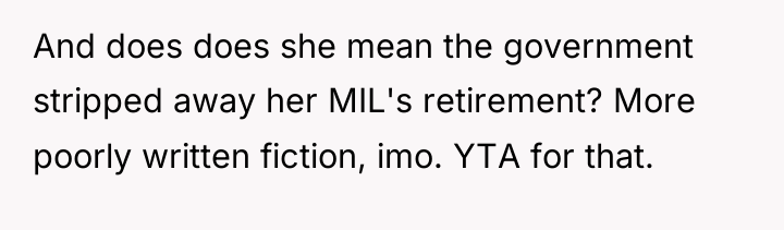 And does does she mean the government stripped away her...