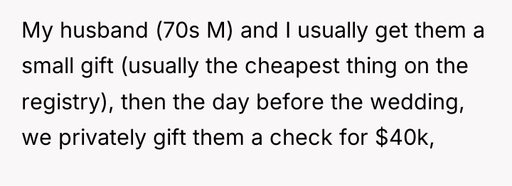My husband (70s M) and I usually get them a...