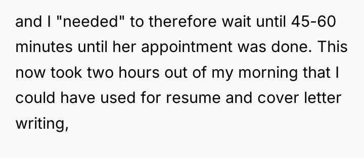 and I "needed" to therefore wait until 45-60 minutes until...