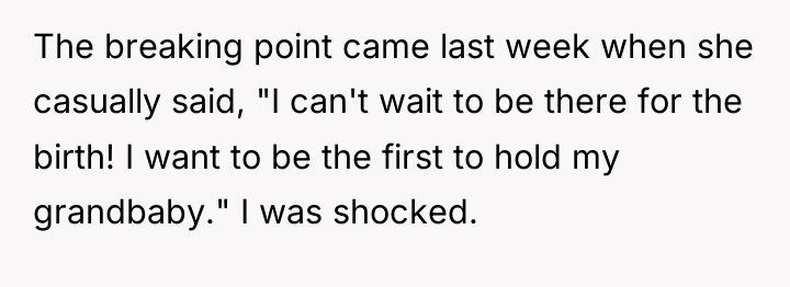 The breaking point came last week when she casually said,...
