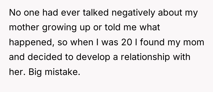 No one had ever talked negatively about my mother growing...