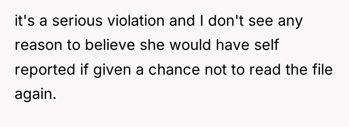 it's a serious violation and I don't see any reason...