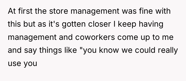 At first the store management was fine with this but...