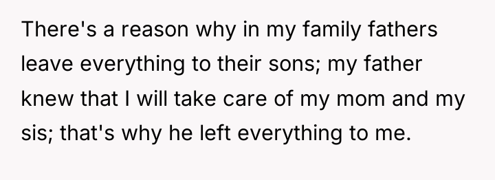 There's a reason why in my family fathers leave everything...