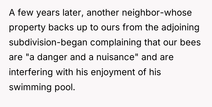 A few years later, another neighbor-whose property backs up to...