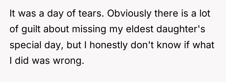 It was a day of tears. Obviously there is a...