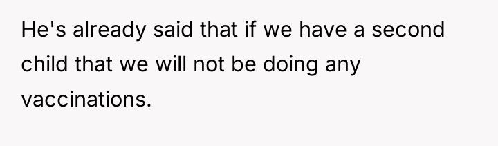 He's already said that if we have a second child...