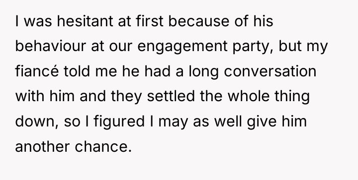 I was hesitant at first because of his behaviour at...