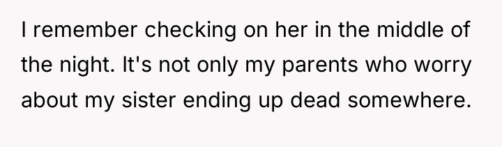 I remember checking on her in the middle of the...