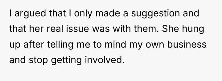I argued that I only made a suggestion and that...