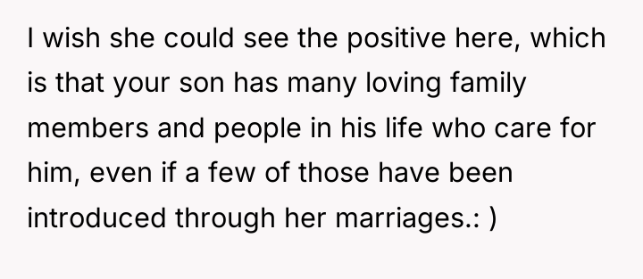 I wish she could see the positive here, which is...