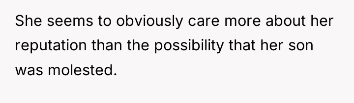 She seems to obviously care more about her reputation than...