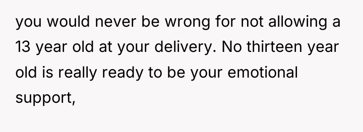 you would never be wrong for not allowing a 13...