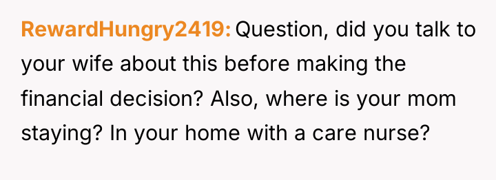 RewardHungry2419 Question, did you talk to your wife about this...