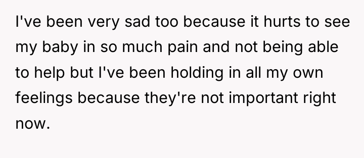 I've been very sad too because it hurts to see...