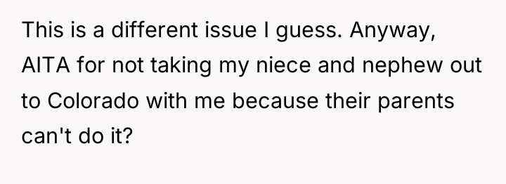 This is a different issue I guess. Anyway, AITA for...