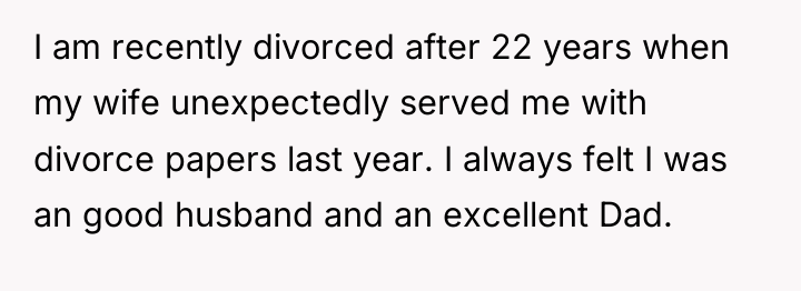 I am recently divorced after 22 years when my wife...