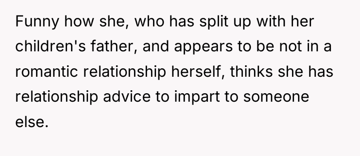 Funny how she, who has split up with her children's...