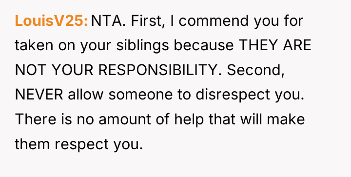 LouisV25 NTA. First, I commend you for taken on your...