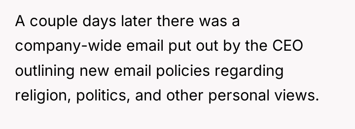 A couple days later there was a company-wide email put...