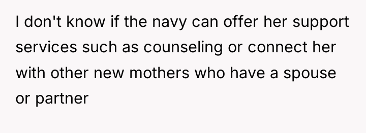 I don't know if the navy can offer her support...