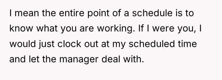 I mean the entire point of a schedule is to...