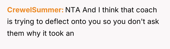 CrewelSummer NTA And I think that coach is trying to...