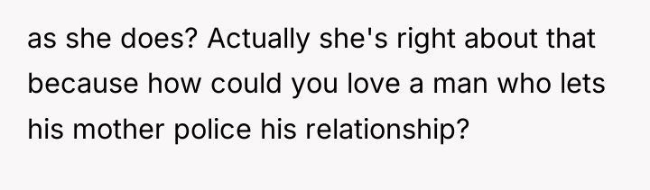 as she does? Actually she's right about that because how...