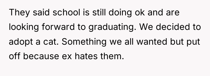 They said school is still doing ok and are looking...