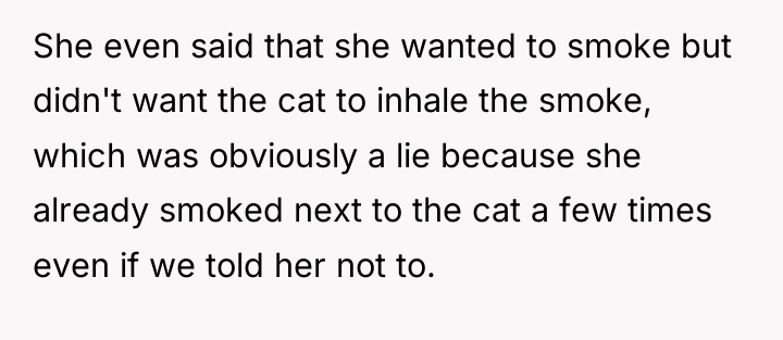She even said that she wanted to smoke but didn't...