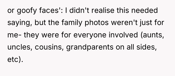 or goofy faces': I didn't realise this needed saying, but...