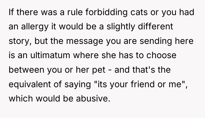If there was a rule forbidding cats or you had...