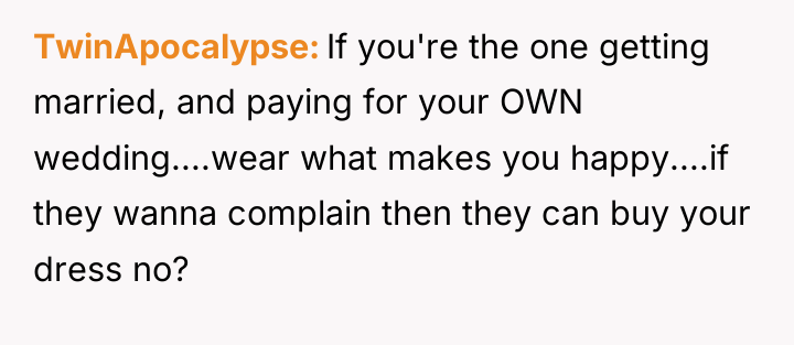 TwinApocalypse If you're the one getting married, and paying for...